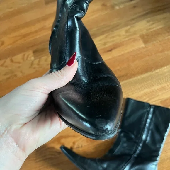 Robert Clergerie Black Leather Heeled Boots - Picture 6 of 9